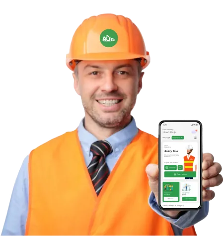 Construction worker using BootsOnGround EHS app